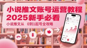 小说推文账号运营起号教程，2025新手必看，小说推文从0到1起号全攻略-21资源库