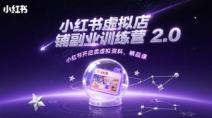小红书虚拟店铺副业训练营2.0，小红书开店卖虚拟资料，精品课-21资源库