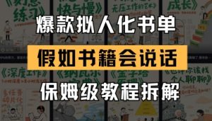 最新爆款拟人化书单玩法，假如书籍会说话，保姆级教程-21资源库