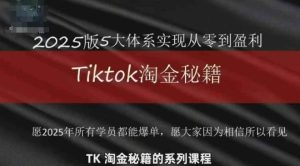 TikTok跨境2025淘金秘籍,2025TikTok从0到盈利变现-21资源库