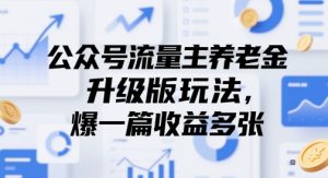 公众号流量主养老金升级版玩法，爆一篇收益多张-21资源库