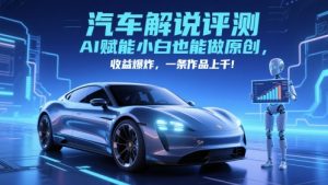 抖音汽车解说评测赛道，AI赋能小白也能做原创，收益爆炸，一条作品上千-21资源库