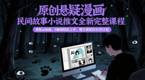 原创悬疑漫画民间故事小说推文全新完整课程， 搭配ai绘画，0基础轻松上手，撸分成和伙伴计划-21资源库