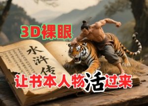 书本人物裸眼3D视频，新的玩法，流量超猛，保姆级教程-21资源库