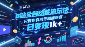 B站全自动截流玩法只要你有同行就能获客，日变现1k+【揭秘】-21资源库