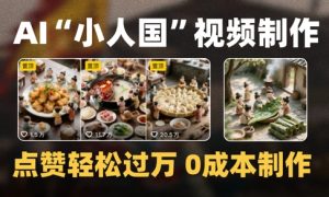 爆款1000W+播放微缩景观迷你小人国AI视频0成本制作全流程教学-21资源库