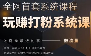 2025行业首套全网全域打粉系统神课，做流量做离钱最近的事，一套新手入行打粉引流必备课-21资源库