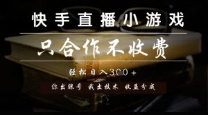 快手直播小游戏，只合作不收费，你出账号我出技术， 分润模式【揭秘】-21资源库