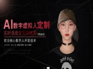 AI数字虚拟人定制,实时语音交互训练营(零基础),前沿核心数字人开发技术-21资源库