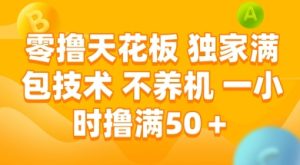 零撸天花板,独家满包技术 不养机 一小时撸满50+【揭秘】-21资源库
