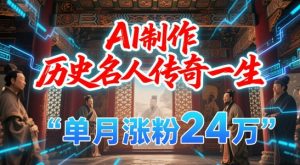 暴力起号!用AI制作历史名人传奇一生,单月涨粉24W,涨粉+变现赛道黑马来了-21资源库