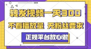 转发视频一天3张+,正规平台放心做,不看播放量,无粉丝要求,随时随地挣收益【揭秘】-21资源库