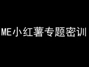 ME小红薯专题密训-小红书电商教程-21资源库