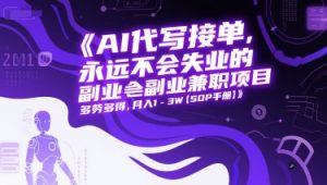 AI代写接单,永远不会失业的副业兼职项目,多劳多得,月入1-3W【SOP手册】-21资源库