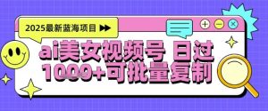 视频号AI美女跳舞暴力起号玩法，日入1k+，全程软件操作，小白也能玩的项目-21资源库