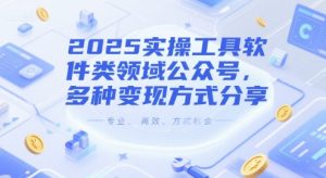 2025实操工具软件类领域公众号，多种变现方式分享-21资源库