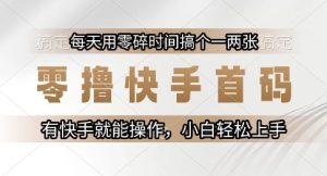 零撸快手首码，每天用零碎时间搞个一两张，有快手就能操作小白轻松上手【揭秘】-21资源库