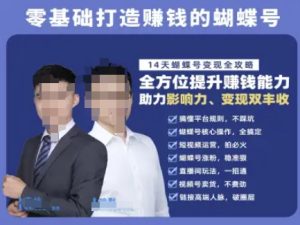 蝴蝶号专栏-视频号运营教程,零基础打造挣钱的蝴蝶号,14天蝴蝶号变现全攻略-21资源库