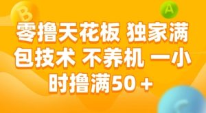 零撸天花板，独家满包技术，不用养机，一小时撸满50+，收益稳定【揭秘】-21资源库