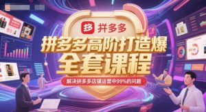 拼多多高阶打造爆款全套课程,解决拼多多店铺运营中99%的问题-21资源库