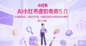AI小红书虚拟电商5.0,从精准选品、高效创作到,店铺运营的全链路实战课程,月入1W(更新中)-21资源库