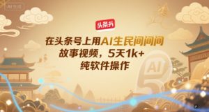 在头条号上用AI生民间故事视频,5天1k+,纯软件操作-21资源库