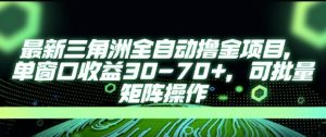 最新AI全自动游戏撸金项目,单窗口收益30-70+,可批量操作【揭秘】-21资源库