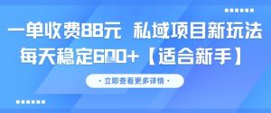 一单收费88元 私域项目新玩法 每天稳定6张+【适合新手】-21资源库