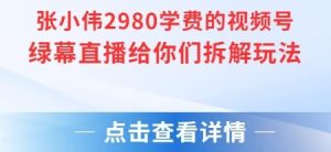 张小伟2980付费额视频号绿幕直播给你们拆解玩法-21资源库