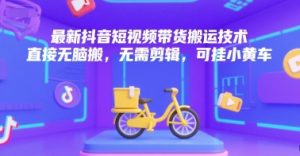 最新抖音短视频带货搬运技术，直接无脑搬，无需剪辑，可挂小黄车-21资源库