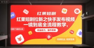红果短剧拉新之快手发布视频一镜到底全流程教学，拉新1个最高12块，收益给力，操作简单-21资源库