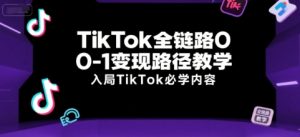 TikTok全链路0-1变现路径教学,入局TikTok必学内容-21资源库
