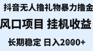 最新风口抖音无人暴力撸金技术,不违规不封号,一个小时收益2k+,小白当天拿结果【揭秘】-21资源库