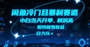 闲鱼冷门且暴利赛道，小白当天开单，利润高，照抄就有收益，日入1k+【揭秘】-21资源库