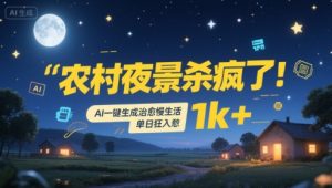 农村夜景杀疯了!AI一键生成治愈系慢生活,单日狂入1k+-21资源库