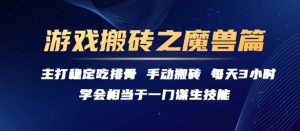 游戏搬砖之魔兽篇，稳定吃排骨每天3小时【揭秘】-21资源库