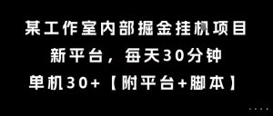 某工作室内部掘金挂G项目,新平台,每天30分钟,单机30+【揭秘】-21资源库