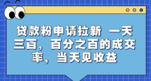 贷款粉申请拉新,一天三张,百分之百的成交率,当天见收益【揭秘】-21资源库