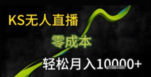 KS无人直播25年最新玩法，只需一部手机，轻松月入1W+【揭秘】-21资源库