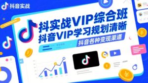 抖音实战VIP综合班,抖音VIP学习规划请晰抖音各种变现渠道-21资源库