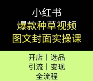 小红书爆款种草视频图文封面实操课,开店、选品、引流、变现全流程-21资源库