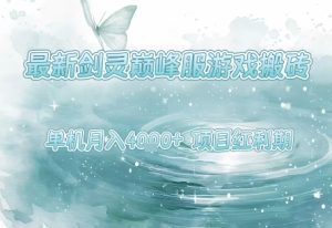 最新剑灵巅峰服游戏搬砖，项目红利期，单机稳定月入4k+操作简单好上手【揭秘】-21资源库