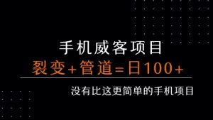 手机威客裂变+管道收益 每天被动收益至少100+-21资源库
