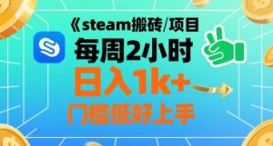 steam搬砖项目每周2小时日入1k+收益核心玩法，手把手教你，门槛低好上手-21资源库