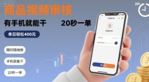 随时随地做！商品视频审核，有手机就能干，20 秒一单，单日轻松 4张+【揭秘】-21资源库