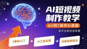 AI短视频制作教学,从0到1制作AI视频-21资源库