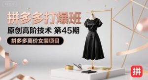 拼多多打爆班原创高阶技术第45期,拼多多高价女装项目-21资源库
