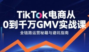TikTok电商从0到千万GMV实战课，从0到1拆解实战秘籍-21资源库