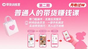 小红书带货第二期训练营，普通人月收过W的带货课，时间自由，零门槛无压货，一部手机即可操作-21资源库