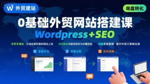 WordPress外贸建站+SEO优化课程，手把手教你从0到1搭建可获得询盘的外贸网站-21资源库